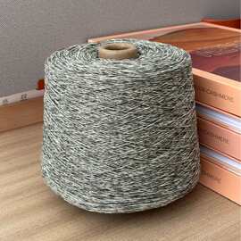 【100%羊绒】26/6花纱金银丝纯羊绒花式纱设计内蒙古工厂军绿色