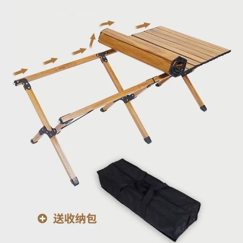 Factory Direct Sale Outdoor Folding Table Aluminum Egg Roll Table Outdoor Dining Chairs Portable Camping Table Supplies Equipment