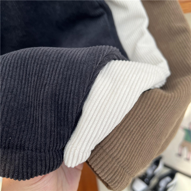 Bambini inverno un pezzo velluto a coste per ragazzi e ragazze coreani tinta unita etichetta lungo con velluto a righe dritto_voghion.com