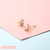 Earrings, golden small goods, silver needle, simple and elegant design, internet celebrity