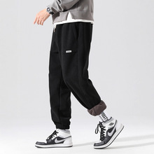 简恒冬季加绒裤子男款宽松加厚休闲长裤秋冬灯芯绒保暖运动卫裤男