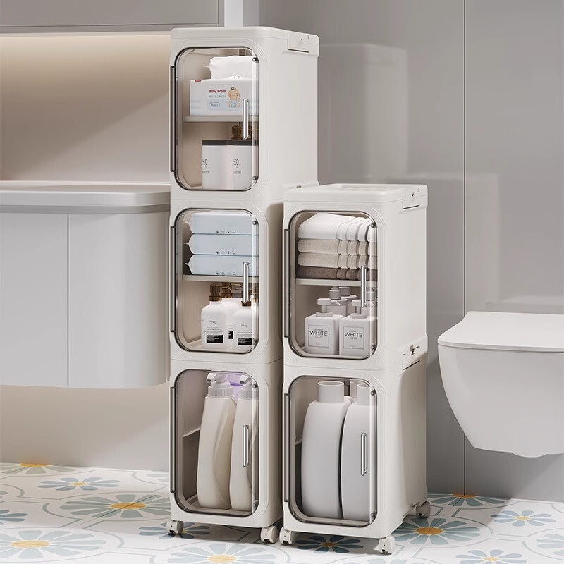 Partition Storage Cabinet Bathroom Storage Rack Storage Shelf Multi-Functional Cabinet Floor-Standing Desktop Home Finishing Sandwich Cabinet