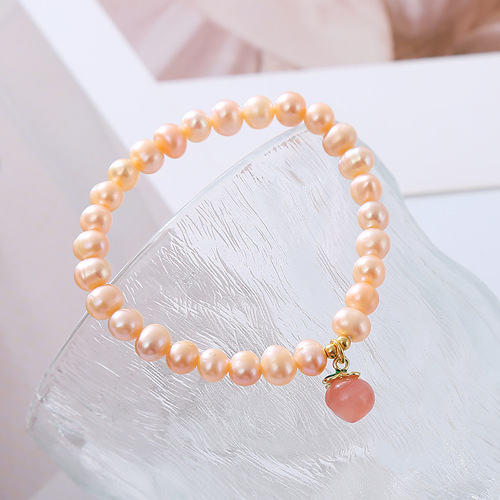 Niche Creative Design Natural Pearl Bracelet/Necklace for Instagram, Minimalist Vintage Baroque Bangle Bracelet, Gift for Girlfriend