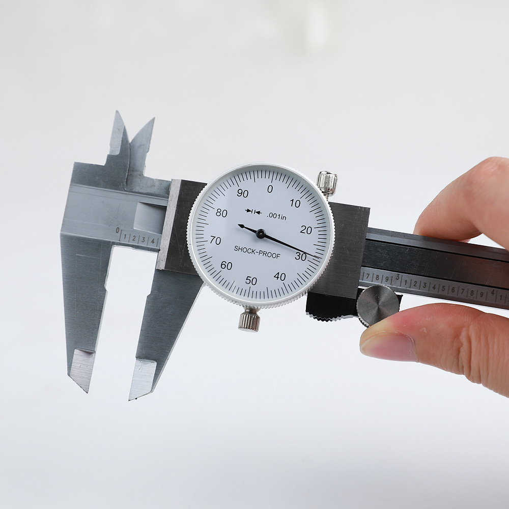 ETOPOO150MM/6寸0.001in全金属英制带表卡尺游标卡尺不锈钢表卡