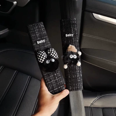 Creative Small Briquette Car Seat Belt Shoulder Cover Car Safety Belt Protective Cover Anti-Wear Clothing Four-Season Short Plush