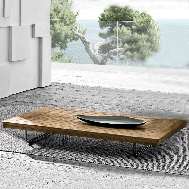 Sofá al aire libre anti-solar impermeable patio silla de ratana terraza al aire libre jardín ratana tejida muebles de teca balcón combinación de ocio