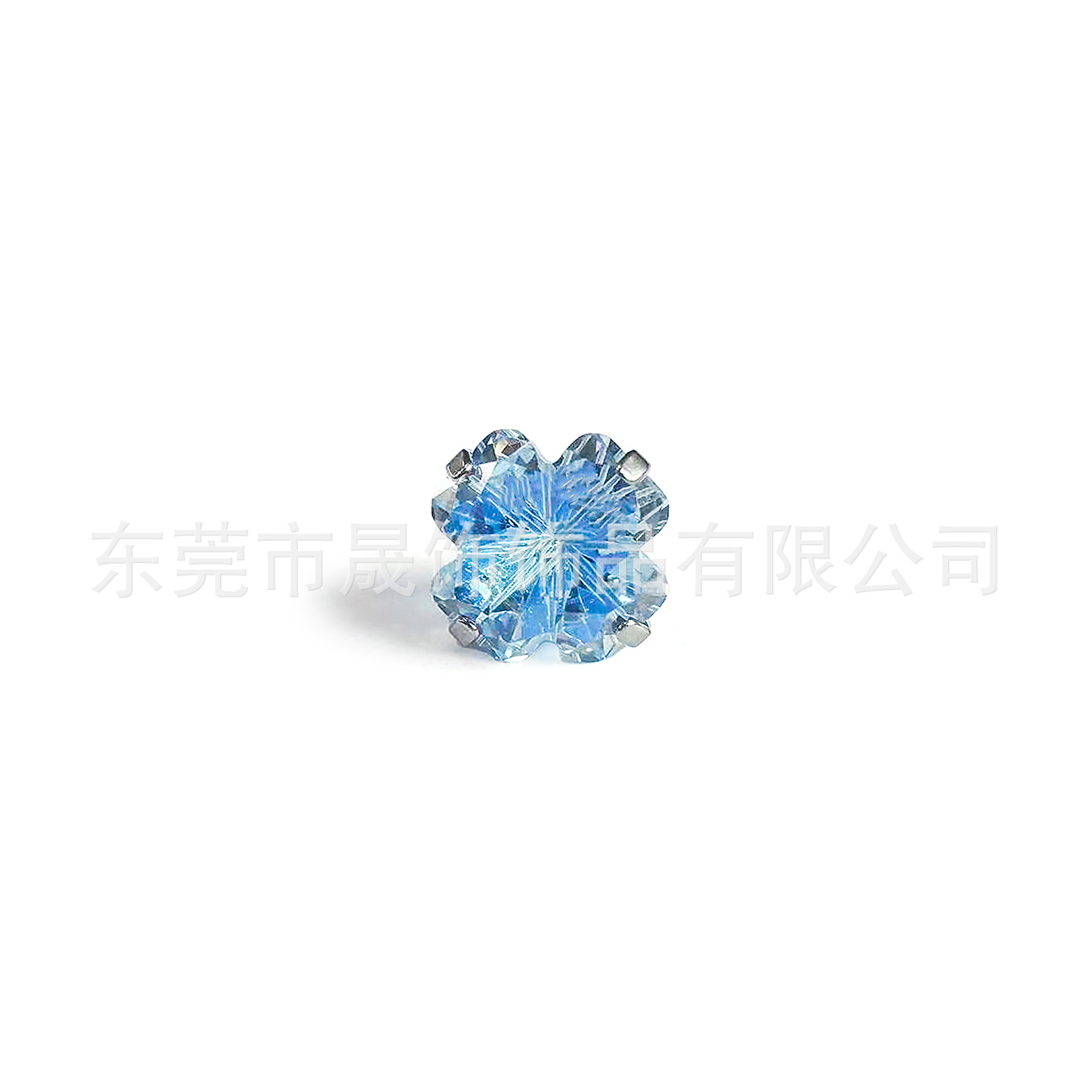 F136 Titanium Alloy 四叶草 Cubic Zirconia Ear Stud 渐变幸运草 Helix Cartilage Stud G23 Titanium Internal Thread Piercing Jewelry