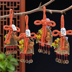中秋节簸箕扫帚葫芦装饰挂件中国结挂饰门挂入户中秋氛围挂件布置