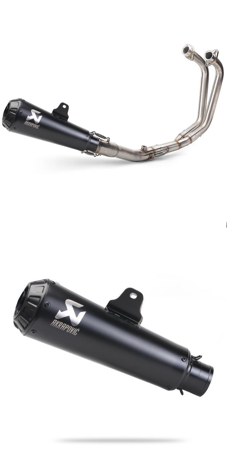 R3 R25 modified hexagonal back-pressure SC full exhaust system, motorcycle YZF-R3 R25 front exhaust pipe modification