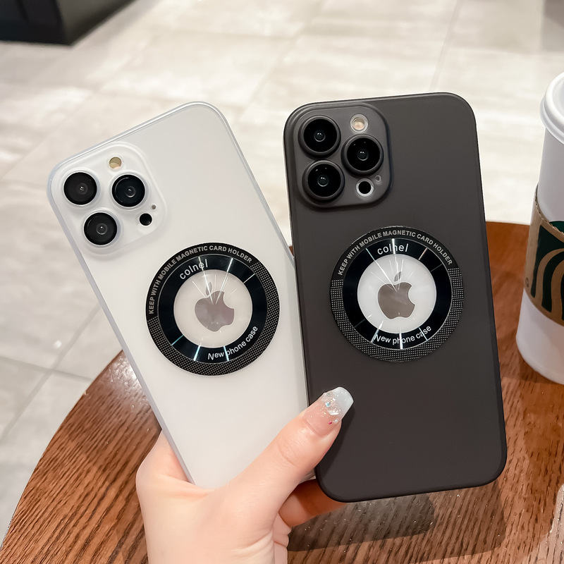 For iphone14 mobile phone case new magnetic suction ultra-thin pp case Apple 13/12 lens protective film protective case