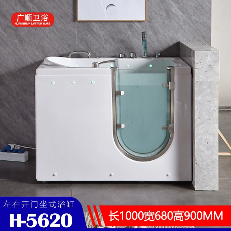 Фабрика Фошань, серфинг-массаж, умная безбарьерная домашняя прогулочная акриловая ванна для пожилых людей, сидящих с боковой дверью