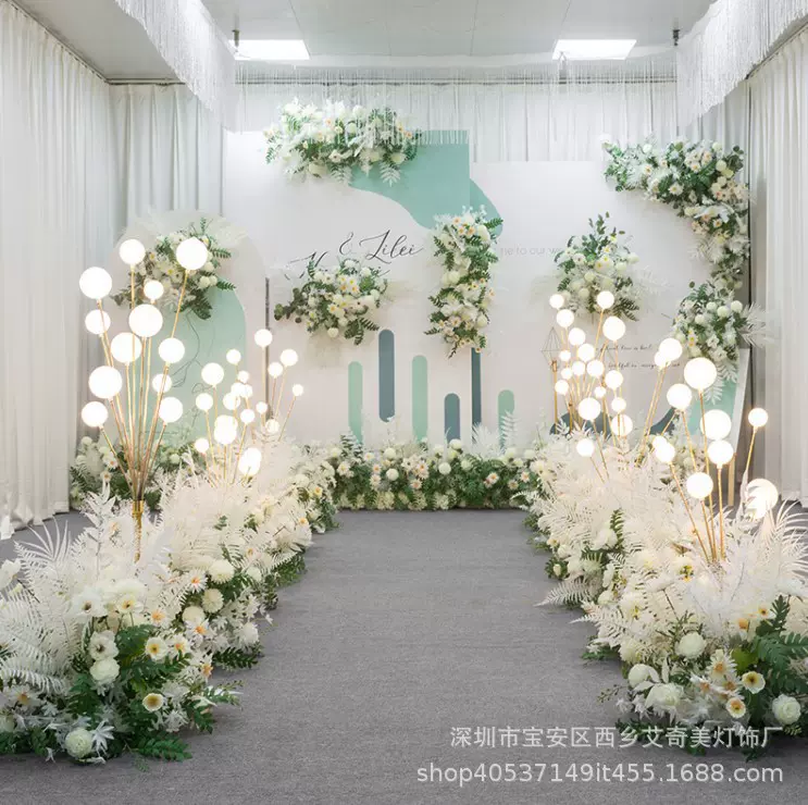 婚庆婚礼道具铁艺幸福果苹果树路引灯发光圆球龙珠灯舞台场地布置