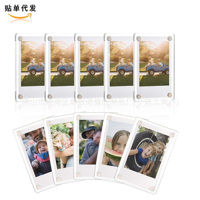 Transparent Acrylic Refrigerator Magnetic Photo Frame Double-Sided Photo Magnet Frame Photo Fuji Film Display Frame