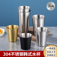 ステンレス鋼カップ 304 インダストリアルスタイルインカーリングビールカップロゴコーヒーカップハンディウォーターカップ単層コールドドリンクカップ
