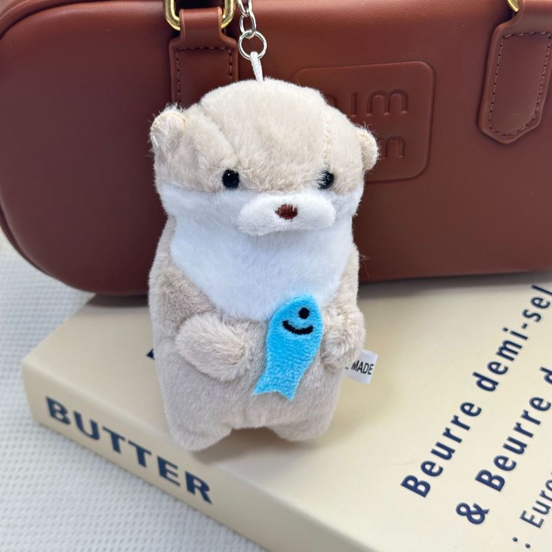 かわいいぬいぐるみ願いを叶える魚カワウソキーホルダーペンダントぬいぐるみ卸売スクールバッグペンダントギフト|undefined