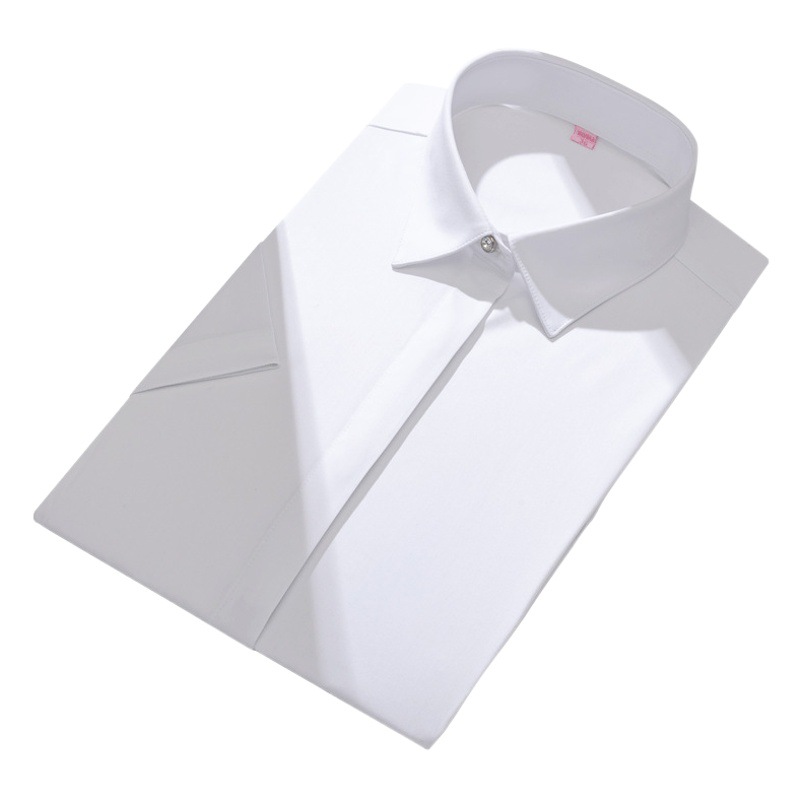 Ropa de negocios de fibra de bambú camisa de manga corta para mujer de verano sin planchar ropa de trabajo antiarrugas media manga camisa blanca Venta al por mayor de mujeres image 1