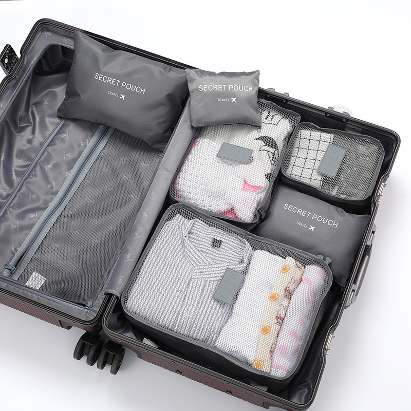 Storage Bag Travel Six-Piece Set Small Suitcase Organizer Bag Clothes Packaging Intimates Cosmetics Bag Waterproof Portable Bag