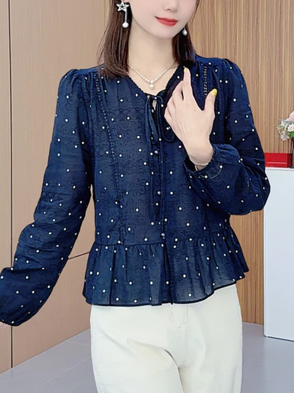 2025秋季新款开蝴蝶结长袖小衫设计感潮流高级百搭上衣女A7095|undefined