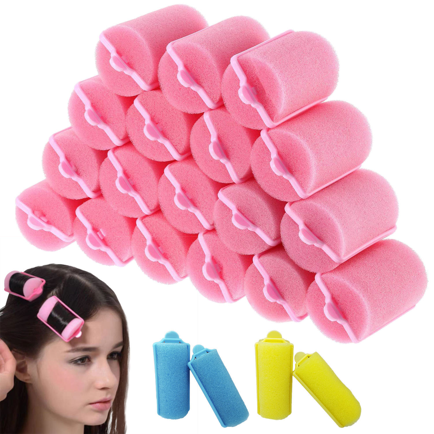 No-Heat Curling Iron with Frame, Sponge Curling Barrel That Doesn'T Damage Hair, Sponge Curling Iron with Inward Curl, Sponge Stick Amazon