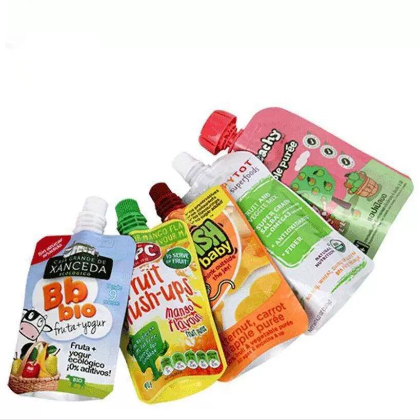 吸嘴袋100毫升200 300 500毫升箔直立液体包装果汁饮料果冻斜嘴袋