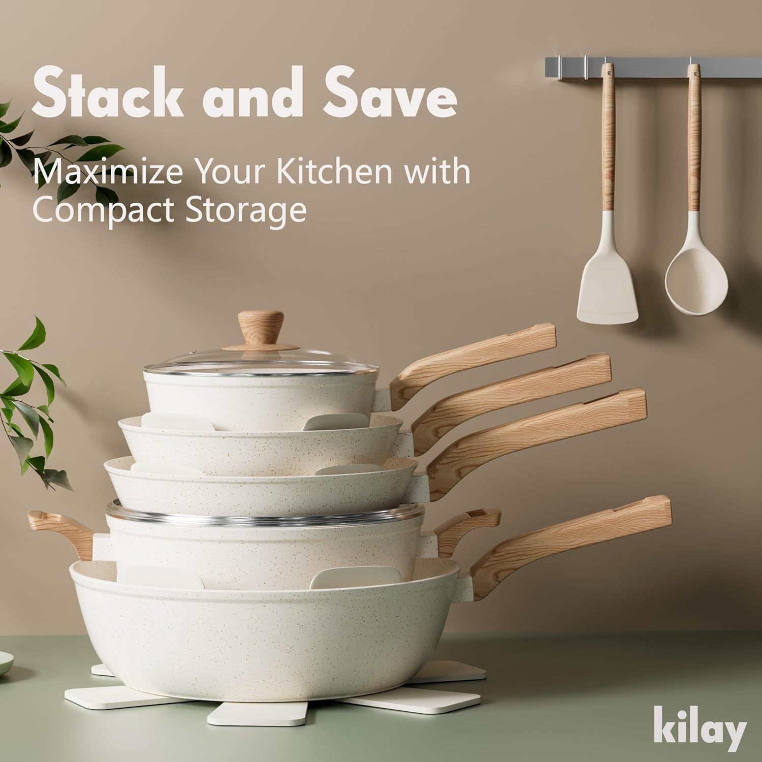 Juego de sartén antiadherente de piedra médica para el hogar, sartén, sartén, sartén, sartén, juego completo, olla de regalo, al por mayor