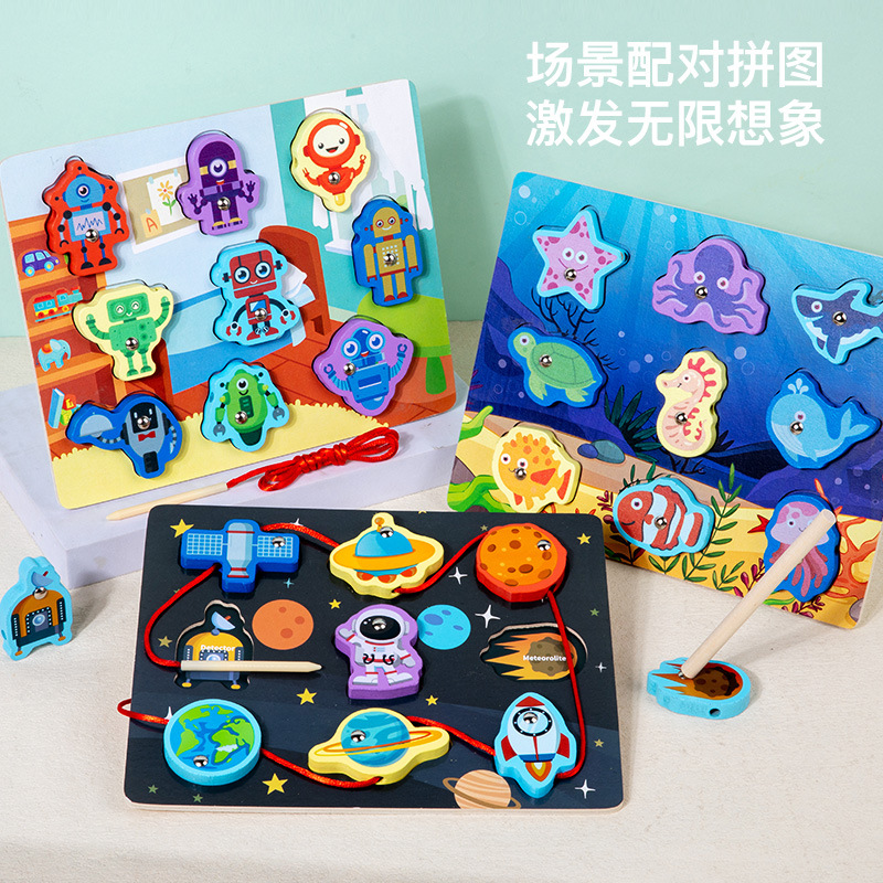 Montessori Educación temprana Tablero de agarre de mano Puzzle Bloques de construcción Forma de bebé Panel de emparejamiento 1 1 1 2 años y medio Juguetes educativos para bebés