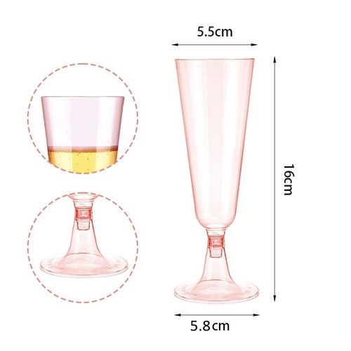 5oz Thick Gold-Color Disposable PS Plastic Champagne Cup Ice Cream Cup Martini Glass