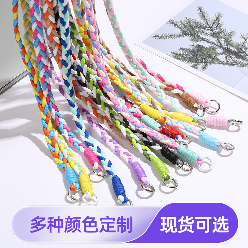 Mobile Phone Lanyard with Double Buckle, Solid Color Long Strap, Anti-Loss Crossbody Phone Chain, Multi-Functional Durable Lanyard