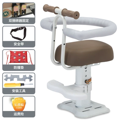 Seat Available for Wholesale — Electric car child seat - upgraded-thickened-model-brown-single-seat-armrest-large-circle