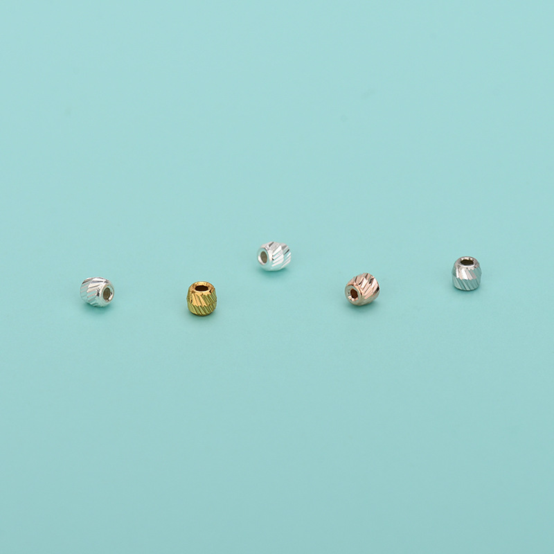 Smooth Embellishment 1 Piece Diameter 3mm Diameter 4mm 925 Sterling Silver Solid Color Polished DIY Jewelry Accessories Beads