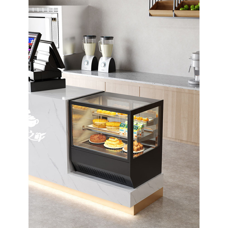 Cake Cabinet Refrigerated Display Cabinet Right Angle Small Desktop Fruit Pastry Desktop Dessert Air-Cooled Fresh-Keeping Freezer