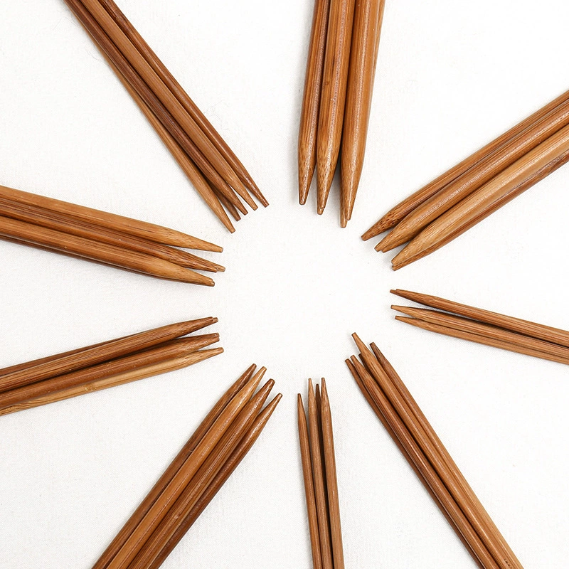 Несколько спецификаций двухголовая карбонизированная бамбуковая игла ручной вязаный шерстяной шапка шарф инструмент двухголовая бамбуковая шерстяная игла набор