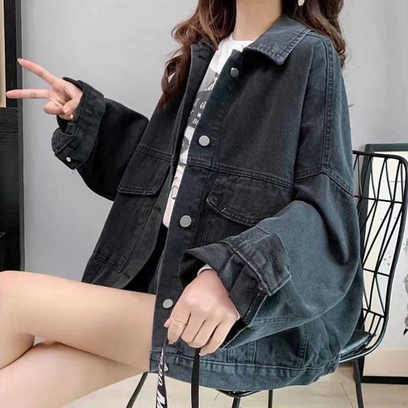 春秋牛仔外套女士刺绣宽松韩版百搭洋气2025年新款减龄港风上衣潮|undefined