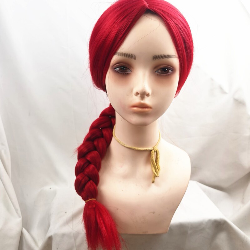 Cross-border wholesale: "Toy Story 4" Jessie COS red braided wig with middle parting