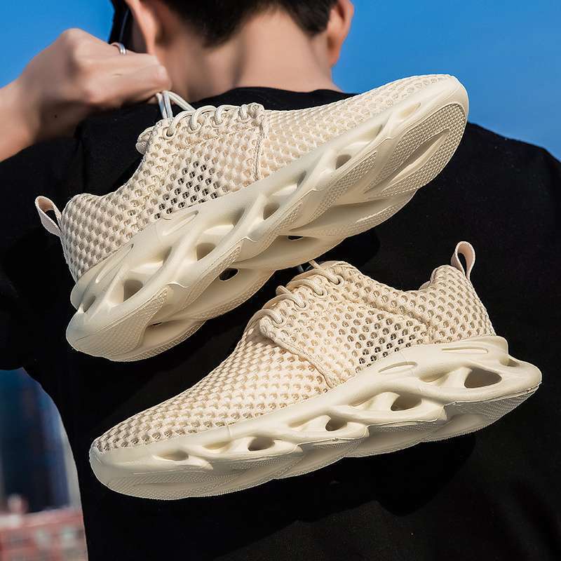 Summer Breathable Shoes Men's Running Shoes Deodorant Large Mesh Hollow Men's Shoes Mesh Shoes Korean Style Trendy Sports Sandals