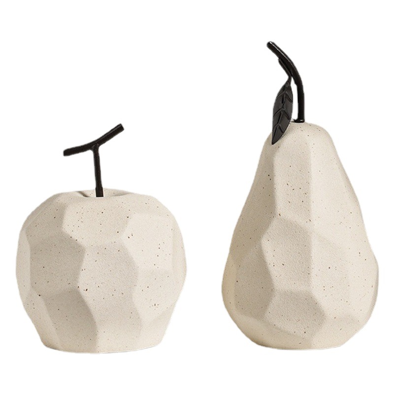 隆利陶磁器リンゴ梨ins寂風置物シンプルなリビングテレビの家庭装飾品果物飾り物
