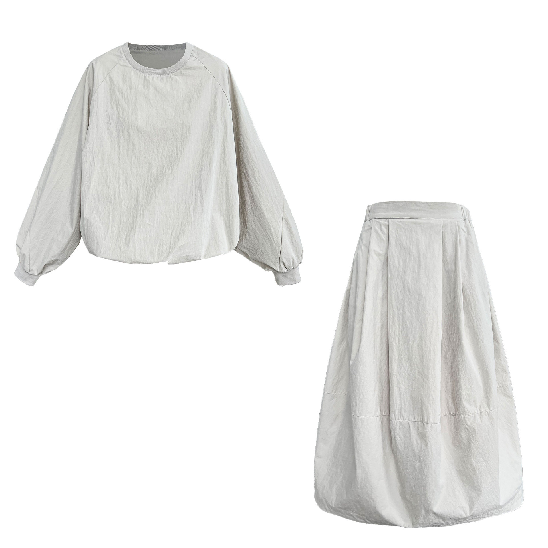 Japanese Style Sports Round Neck Sweatshirt and Skirt Suit for Women 2025 Autum New Loose Casual Two-Piece Set 9767