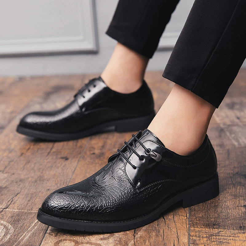 Классическая кожаная обувь, Мужская Осенняя Новая мужская деловая повседневная кожаная обувь на шнуровке, одиночная обувь с мягкой поверхностью, обувь для пап среднего и пожилого возраста