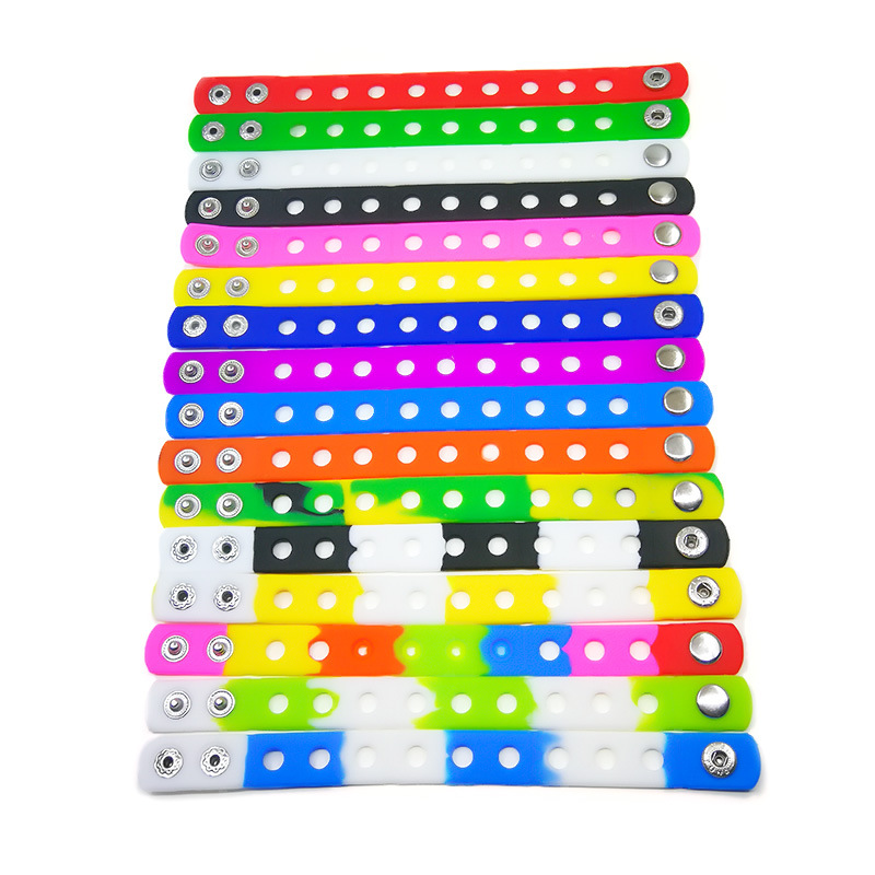21cm silicone bracelet fun DIY wrist strap adjustable sports bracelet color adult children spot