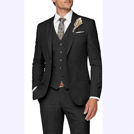 Nuevo traje de hombre conjunto de tres piezas casuales de negocios banquete de baile delgado traje de boda vestido de playa