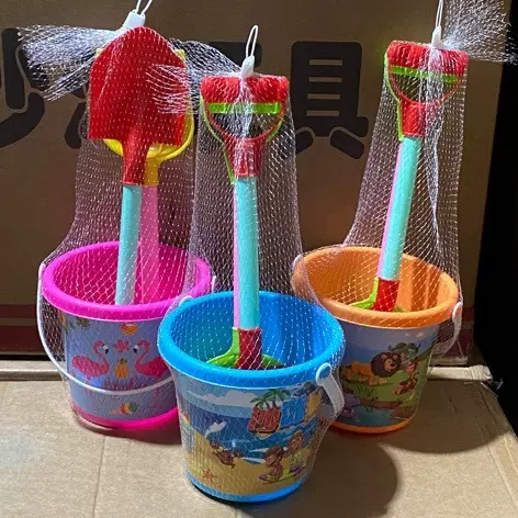 批发儿童沙滩玩具铲子和桶套装城堡卡通方桶海边挖沙工具公园摆摊