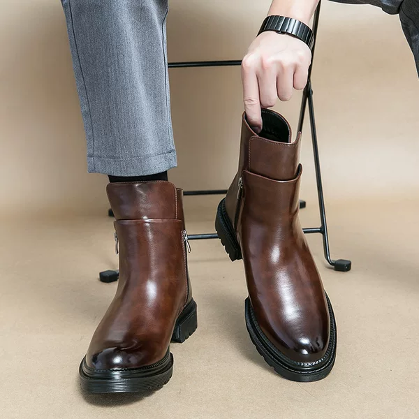 Cross-Border Martin Boots Men's High-Top Leather Shoes Men's British Chelsea Boots Short Boots Mid-Top Business Casual Men's Boots Leather Shoes