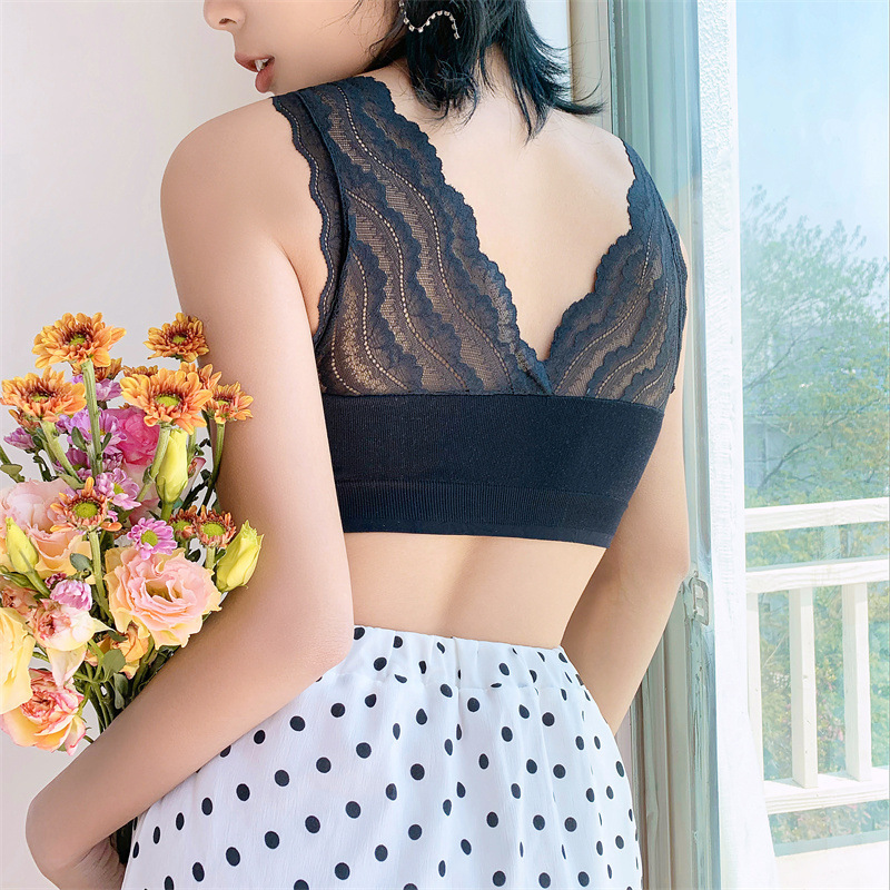 Big V Wrap Chest Lace Beautiful Back Bra Underwear Sports Tube Top Large Size Sydney Same Style Vest Women Sexy Vest