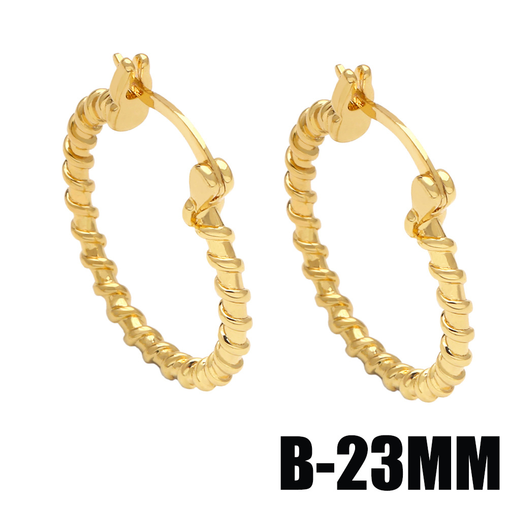 Simple Style Solid Color Copper Hoop Earrings Copper Earrings