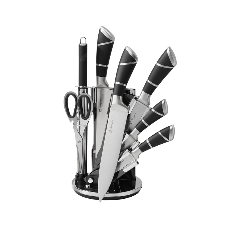 Juego de cuchillos de mango hueco transfronterizo conjunto de ocho piezas utensilios de cocina cuchillo de regalo cuchillo de cocina de acero inoxidable cuchillo de cocina conjunto traje