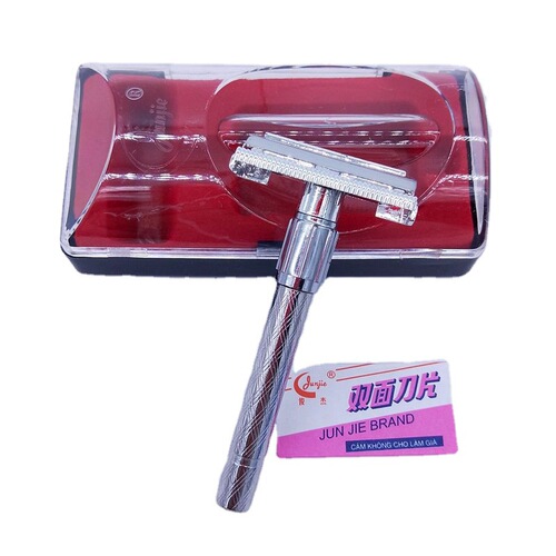 Junjie 877 manual razor holder classic old-fashioned double-sided razor men's beard razor facial hair remover