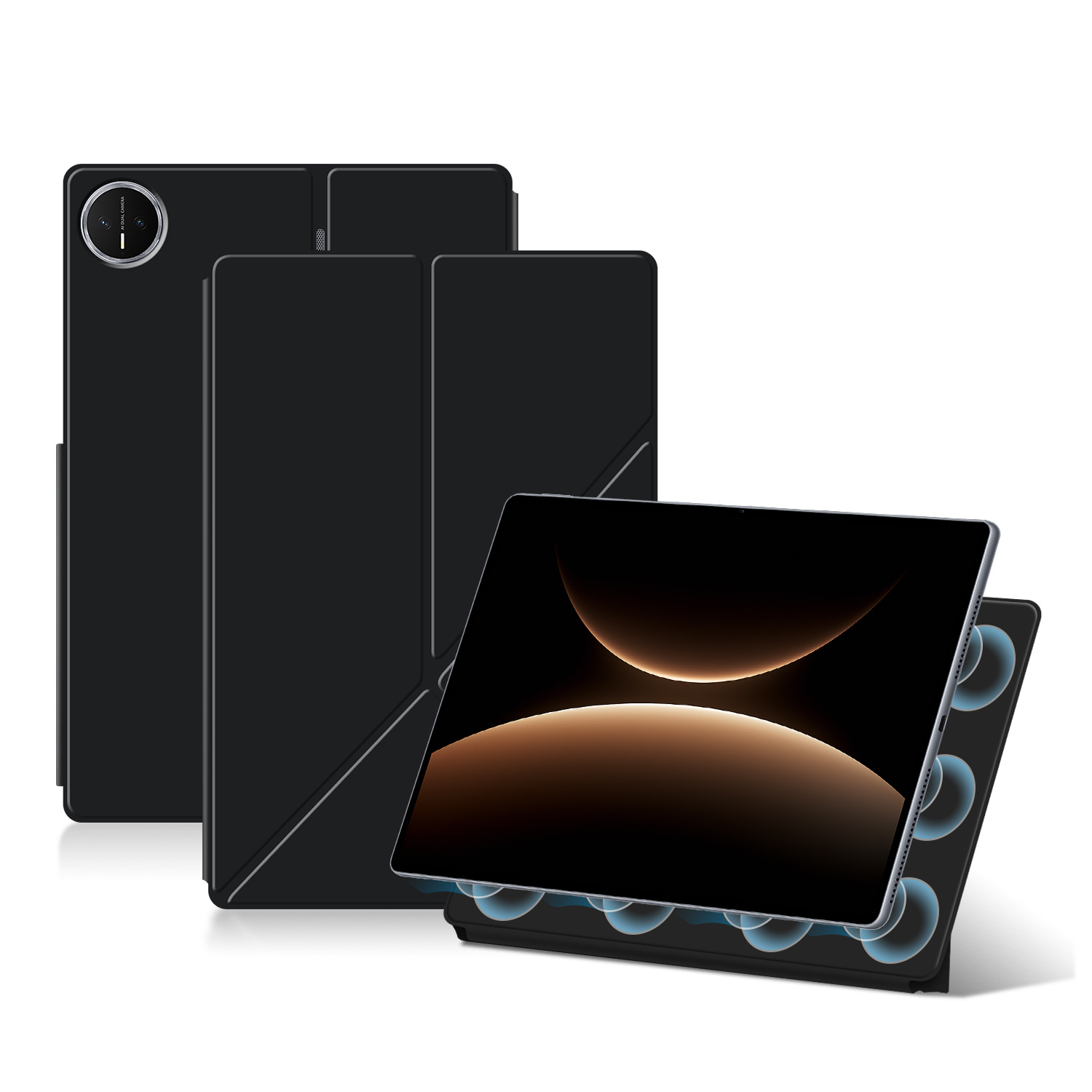 Suitable for 2025 Huawei Matepad Edge Tablet Protective Case 14.2inch K-Fold Magnetic Double-Sided Clip Leather Case