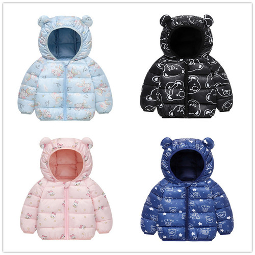Amazon Children's Clothing  Autumn and Winter New Cartoon Children's Down Padded Jackets for Small and Medium-sized Children's Padded Jackets for Boys and Girls