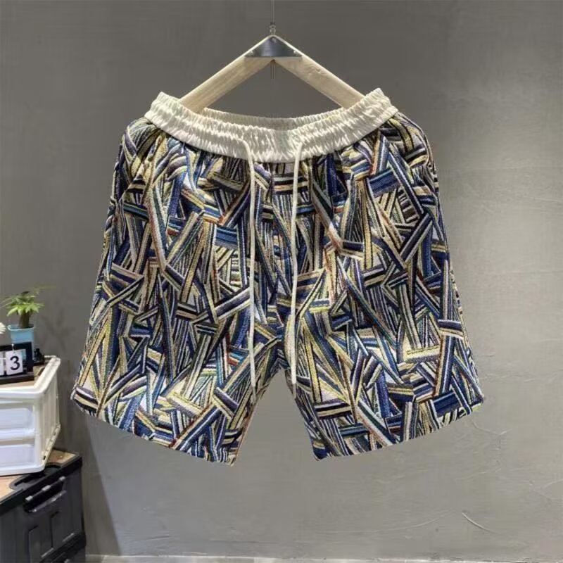 Comercio exterior transfronterizo al por mayor 2025 marca de moda serie verano nuevo estilo estilo étnico pantalones de playa pantalones japoneses de cinco puntos