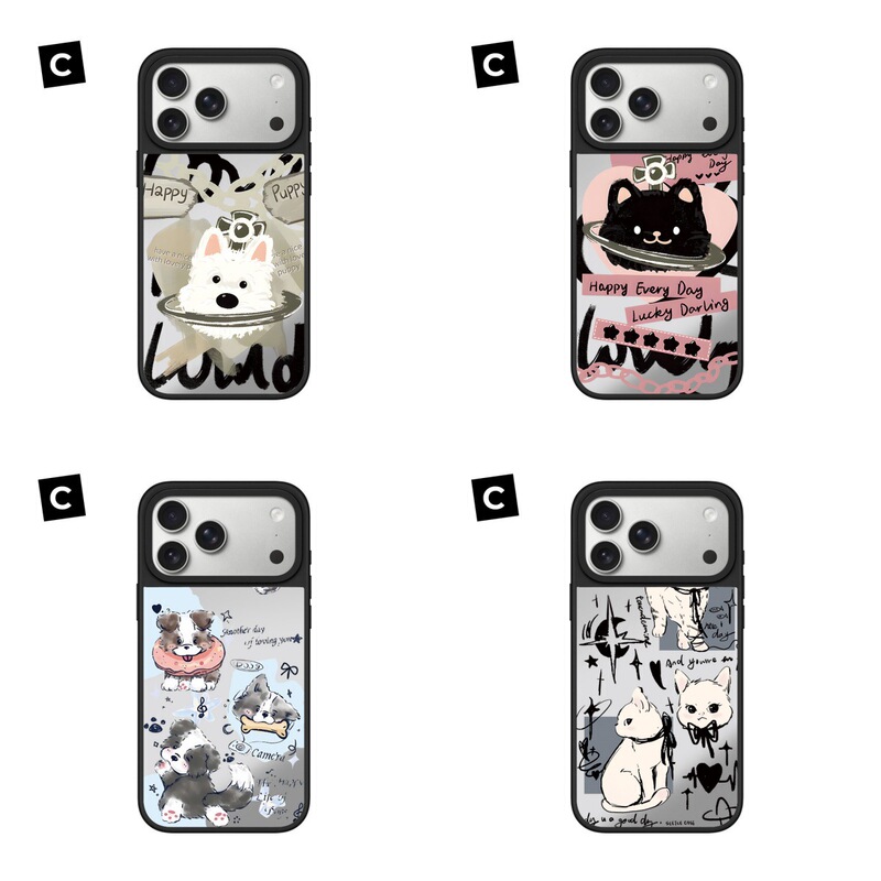 C Brand Collaboration with Western Queen Mother, Suitable for West Highland Dogs and Cats, Magnetic Phone Case for iPhone 16, 17Pm Cartoon 13